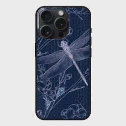 Чехол силиконовый для Apple iPhone 15 Pro матовый Стрекоза