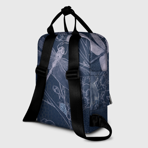 Женский рюкзак 3D с принтом Стрекоза, вид сзади #1