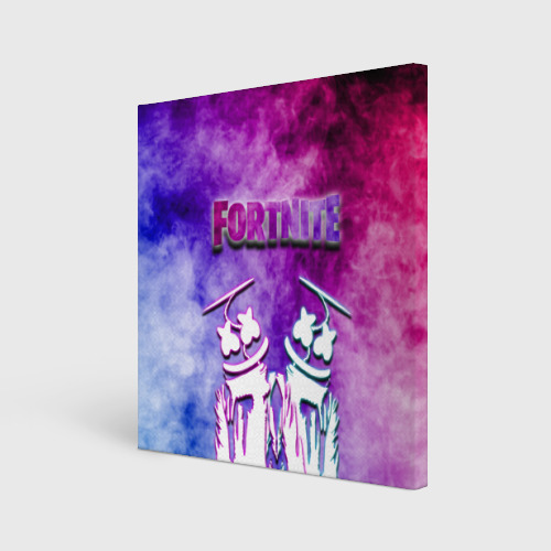 Холст квадратный FORTNITE & MARSHMELLO (COLOR)., цвет 3D печать