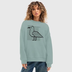 Женский свитшот oversize без начеса хлопок Запускаем гуся, работяги - фото 2