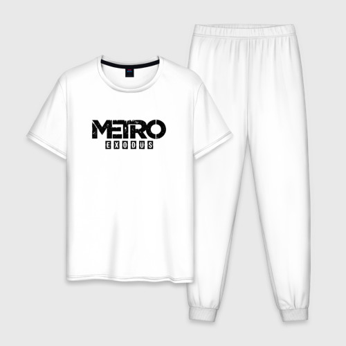 Мужская пижама хлопок METRO EXODUS (НА СПИНЕ), цвет белый