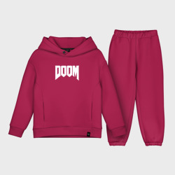 Детский костюм хлопок Oversize Doom Дум лого