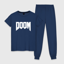 Женская пижама хлопок Doom Дум лого