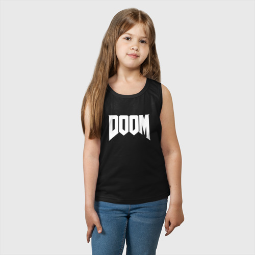 Детская майка хлопок Doom Дум лого, цвет черный - фото 3