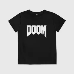 Детская футболка хлопок Doom Дум лого