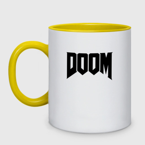 Кружка двухцветная Doom, цвет белый + желтый