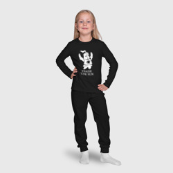Пижама с принтом Dark Souls для ребенка, вид на модели спереди №4. Цвет основы: черный