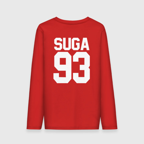 Мужской лонгслив хлопок BTS Suga 93, цвет красный - фото 2