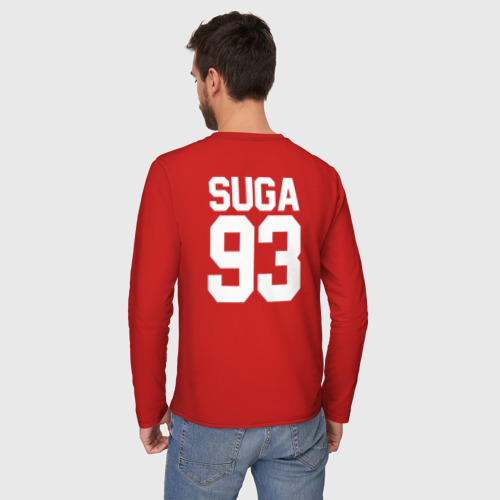 Мужской лонгслив хлопок BTS Suga 93, цвет красный - фото 4