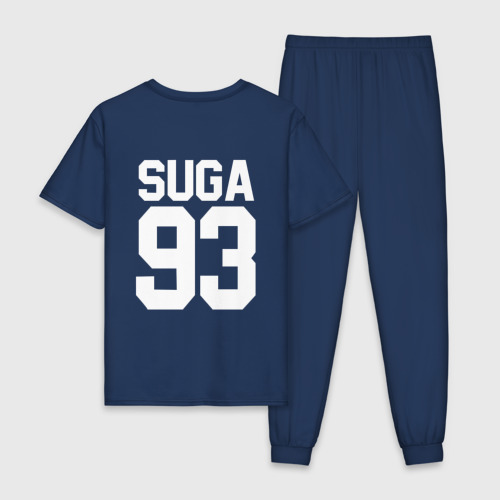 Мужская пижама хлопок BTS Suga 93, цвет темно-синий - фото 2