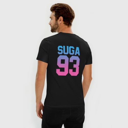 Мужская футболка хлопок Slim BTS SUGA, цвет черный - фото 4