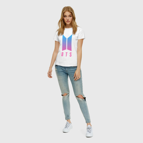 Женская футболка хлопок BTS Jimin БТС, цвет белый - фото 5