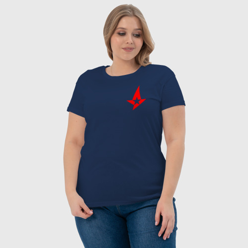 Женская футболка хлопок ASTRALIS (НА СПИНЕ), цвет темно-синий - фото 6