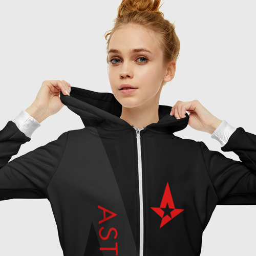 Женская толстовка 3D на молнии Astralis Астралис, цвет белый - фото 5