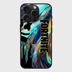 Чехол силиконовый для Apple iPhone 15 Pro матовый Fortnite & Marshmello