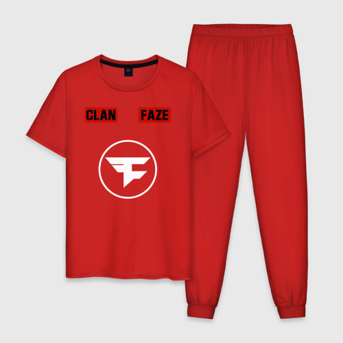 Мужская пижама хлопок FaZe clan на спине, цвет красный