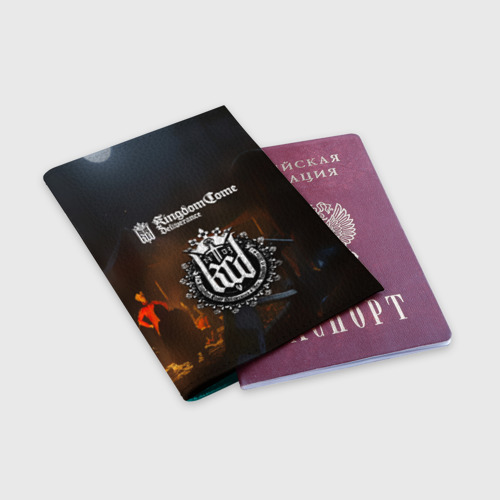 Обложка для паспорта матовая кожа Kingdom Come: Deliverance, цвет бирюзовый - фото 3