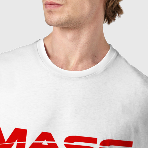 Мужская футболка хлопок MASS EFFECT, цвет белый - фото 6