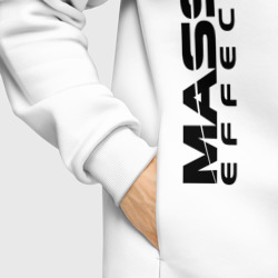 Худи с принтом Mass Effect для женщины, вид на модели спереди №6. Цвет основы: белый