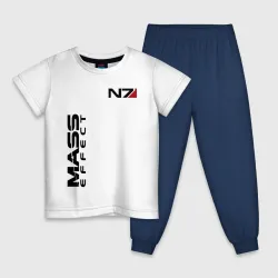 Детская пижама с белой футболкой Mass Effect
