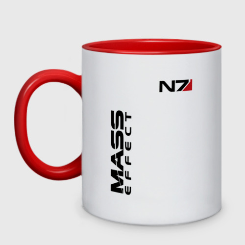 Кружка двухцветная с принтом Mass Effect, вид спереди №1