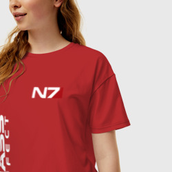 Женская футболка хлопок Oversize Mass Effect N7 Масс эффект Н7 - фото 2