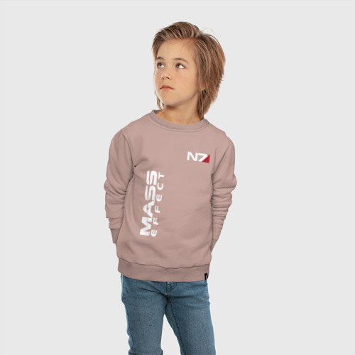 Детский свитшот хлопок с принтом MASS EFFECT N7 | МАСС ЭФФЕКТ Н7, вид сбоку #3