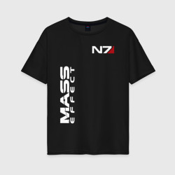 Женская футболка хлопок Oversize Mass Effect N7 Масс эффект Н7