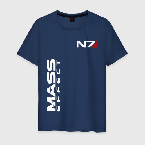 Мужская футболка из хлопка с принтом Mass Effect N7 Масс эффект Н7, вид спереди №1