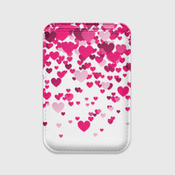 Картхолдер Magsafe магнитный Сердца розовые падают