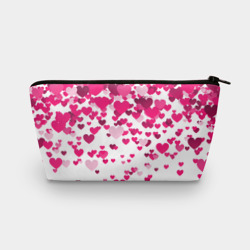Косметичка 3D Сердца розовые падают