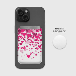 Картхолдер Magsafe магнитный Сердца розовые падают - фото 2