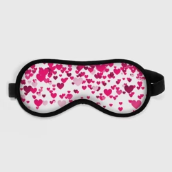 Маска для сна 3D Сердца розовые падают