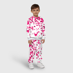Детский костюм с толстовкой 3D Сердца розовые падают - фото 2