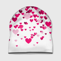 Шапка 3D Сердца розовые падают