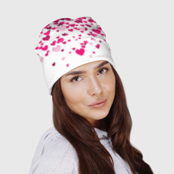 Шапка 3D Сердца розовые падают - фото 2