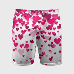 Сердца розовые падают – Мужские шорты спортивные с принтом купить