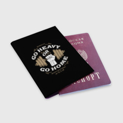 Обложка для паспорта матовая кожа Go heavy or go home - фото 2