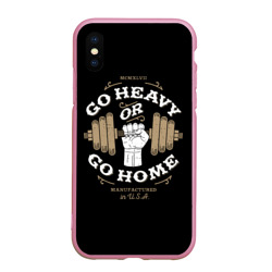 Чехол для iPhone XS Max матовый Go heavy or go home