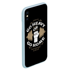 Чехол для iPhone XS Max матовый Go heavy or go home - фото 2