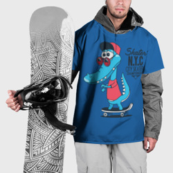 Крокодил на скейтборде – Накидка на куртку 3D с принтом купить