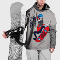 Хипстер на скейтборде – Накидка на куртку 3D с принтом купить