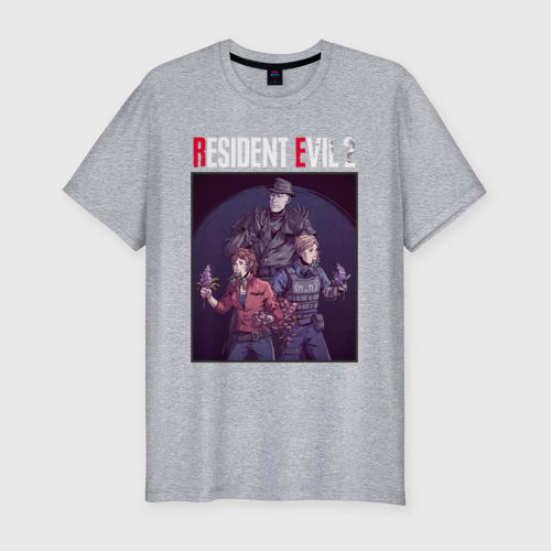 Мужская футболка хлопок Slim Resident Evil 2 Remake, цвет меланж