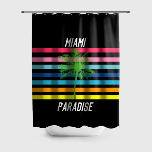 Штора 3D для ванной Miami Paradise