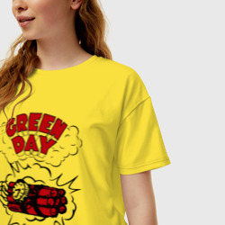 Женская футболка хлопок Oversize Green Day - фото 2