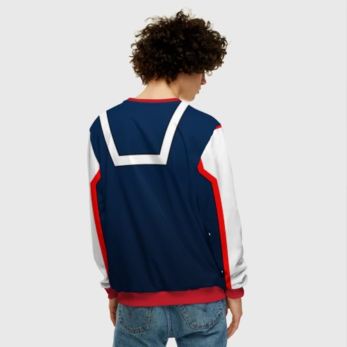 Мужской свитшот 3D с принтом Моя геройская академия - костюм, вид сзади #2