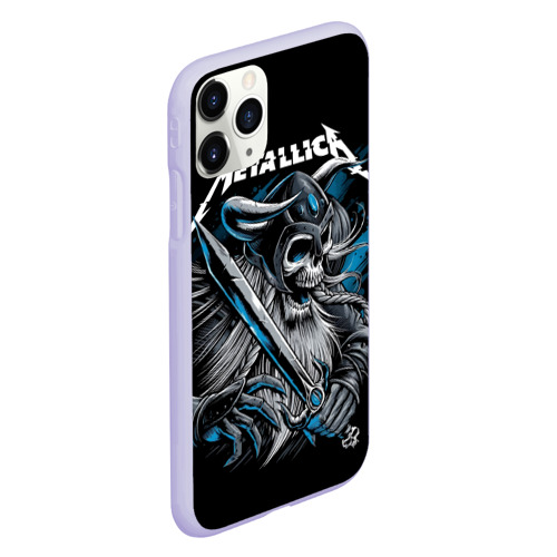 Чехол для iPhone 11 Pro матовый с принтом Metallica, вид сбоку #3