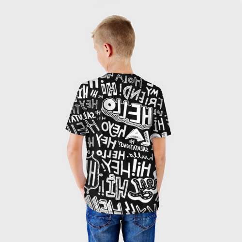 Детская футболка 3D с принтом Привет, вид сзади #2