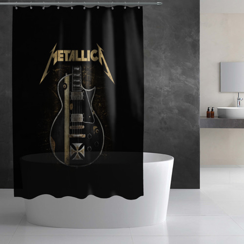 Штора 3D для ванной Metallica - фото 2