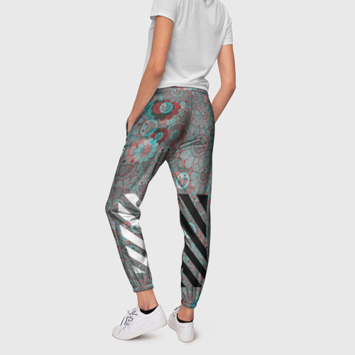 Женские брюки 3D Ромашка-полосатый | Murakami , цвет 3D печать - фото 4